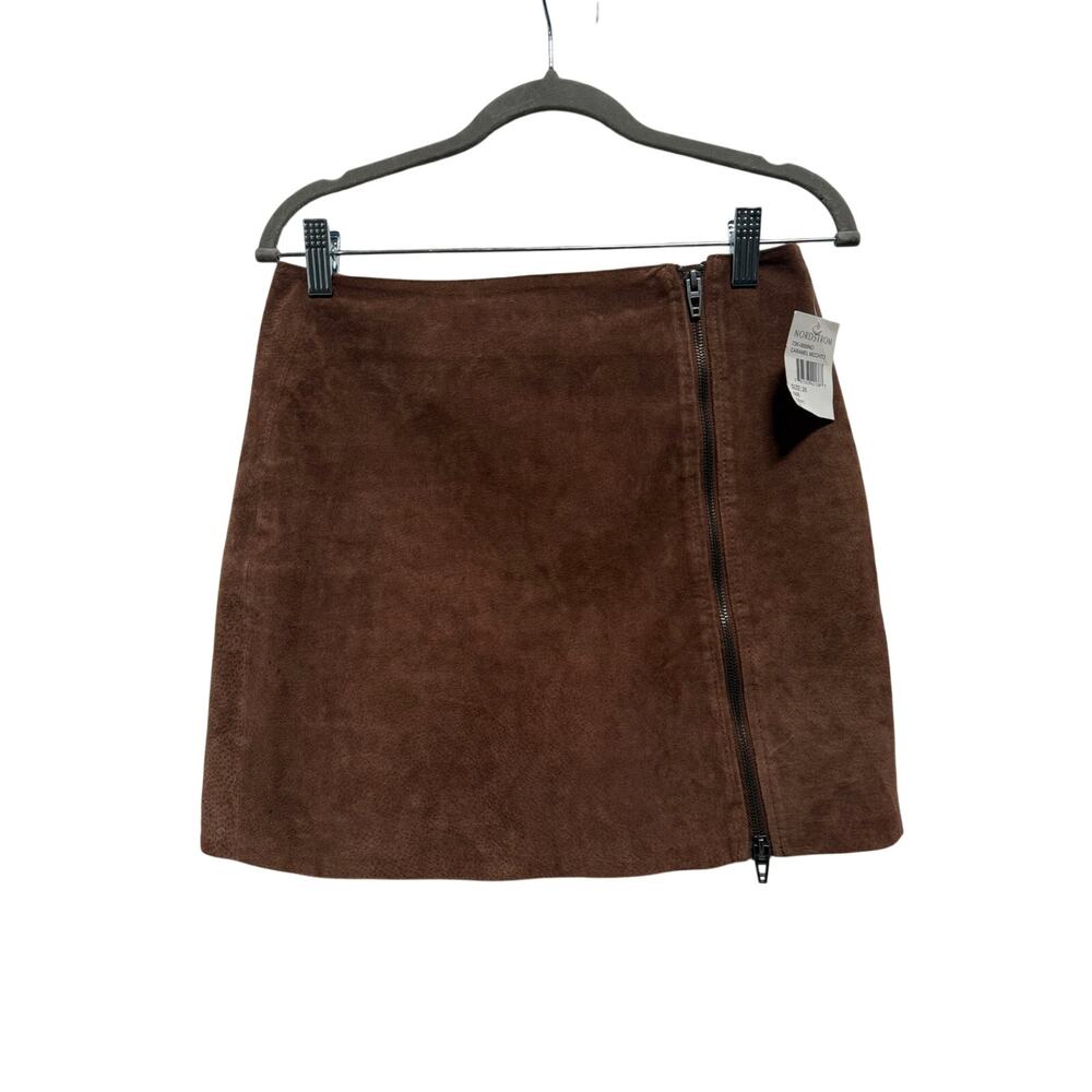 New Blank NYC Leather Skirt Women's 26 Brown MSRP$98